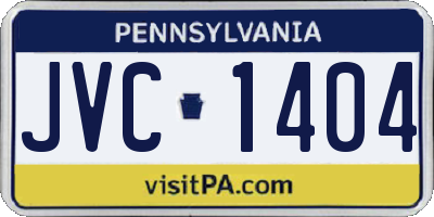 PA license plate JVC1404