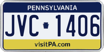 PA license plate JVC1406