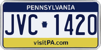 PA license plate JVC1420