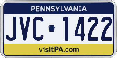 PA license plate JVC1422