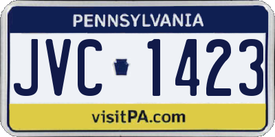 PA license plate JVC1423