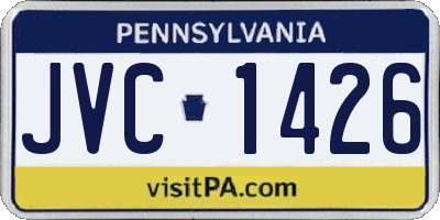 PA license plate JVC1426