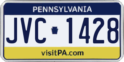 PA license plate JVC1428