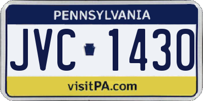 PA license plate JVC1430