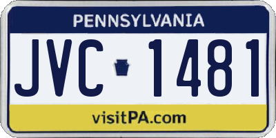PA license plate JVC1481