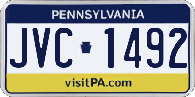 PA license plate JVC1492