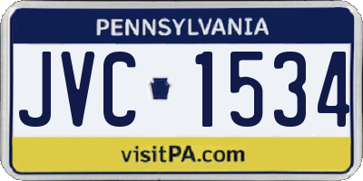 PA license plate JVC1534