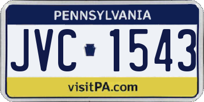 PA license plate JVC1543