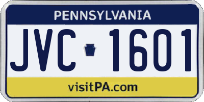 PA license plate JVC1601
