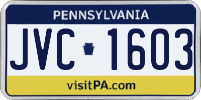 PA license plate JVC1603
