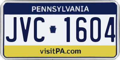 PA license plate JVC1604