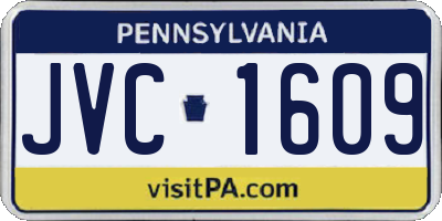 PA license plate JVC1609