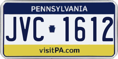 PA license plate JVC1612
