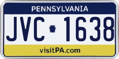 PA license plate JVC1638