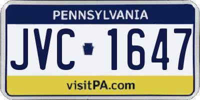 PA license plate JVC1647