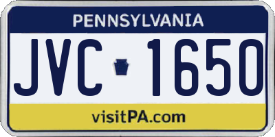 PA license plate JVC1650
