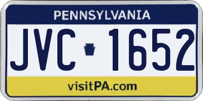 PA license plate JVC1652