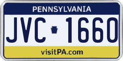 PA license plate JVC1660