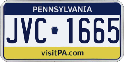 PA license plate JVC1665