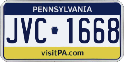 PA license plate JVC1668