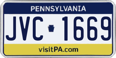PA license plate JVC1669