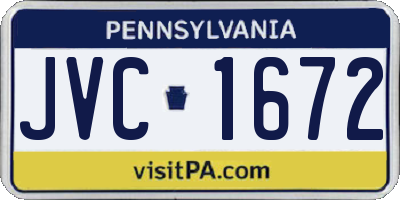 PA license plate JVC1672