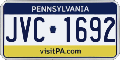 PA license plate JVC1692