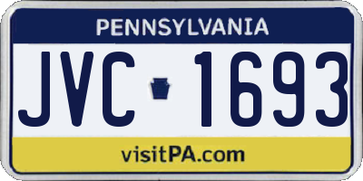 PA license plate JVC1693