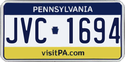 PA license plate JVC1694