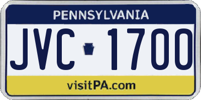PA license plate JVC1700