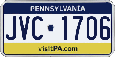 PA license plate JVC1706