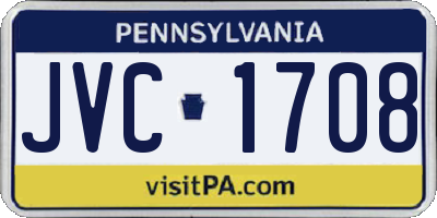 PA license plate JVC1708