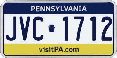 PA license plate JVC1712