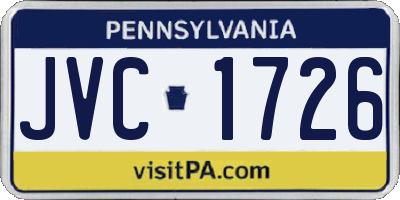 PA license plate JVC1726