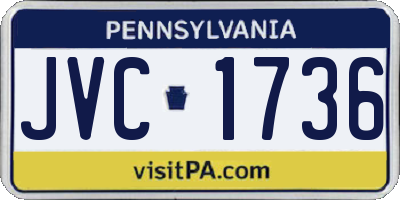 PA license plate JVC1736