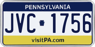 PA license plate JVC1756