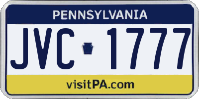 PA license plate JVC1777