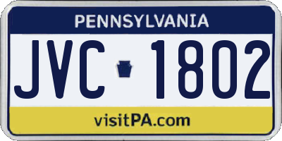 PA license plate JVC1802