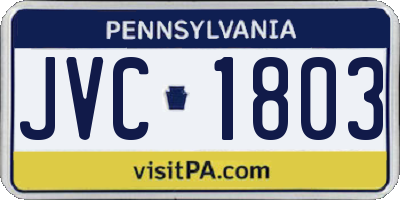 PA license plate JVC1803