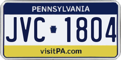 PA license plate JVC1804
