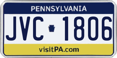 PA license plate JVC1806