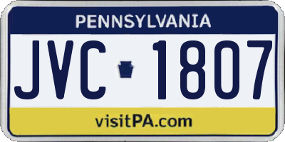 PA license plate JVC1807