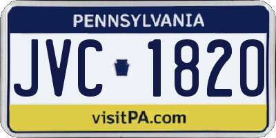 PA license plate JVC1820
