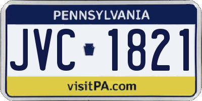 PA license plate JVC1821