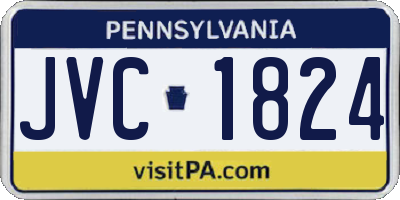 PA license plate JVC1824