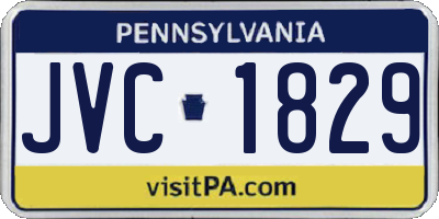PA license plate JVC1829