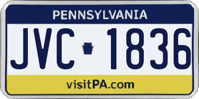 PA license plate JVC1836