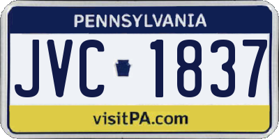 PA license plate JVC1837