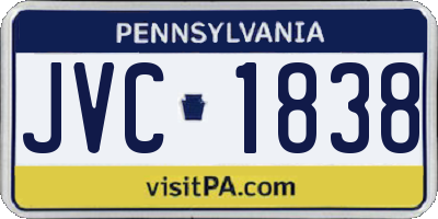 PA license plate JVC1838