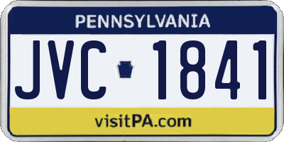 PA license plate JVC1841